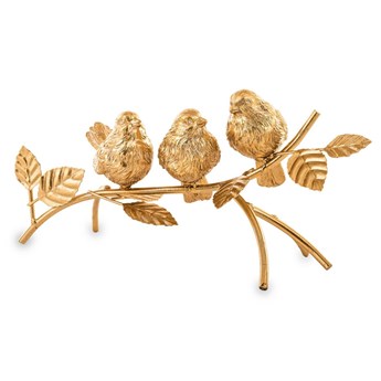 ZŁOTE PTASZKI NA GAŁĘZI artykuł dekoracyjny figurka złota ptaki, 13x29x12 cm