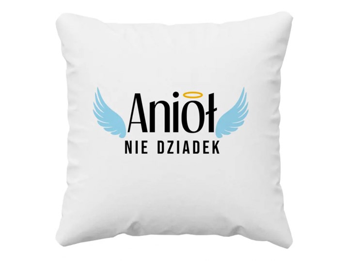 Anioł, nie dziadek - poduszka z nadrukiem Poszewka dekoracyjna 38x38 cm Poduszka dekoracyjna Kategoria Poduszki i poszewki dekoracyjne