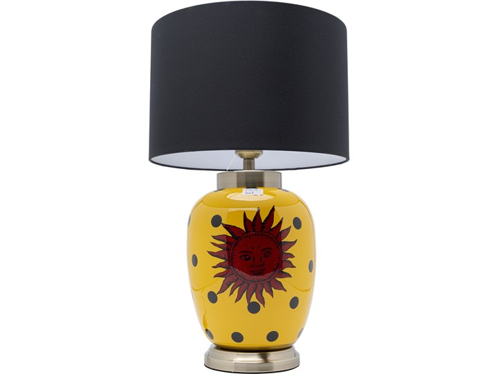Lampa stołowa Merina Ø36x62 cm żółta - abażur czarny Lampa z abażurem Kolor Żółty