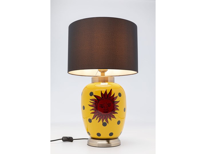 Lampa stołowa Merina Ø36x62 cm żółta - abażur czarny Kolor Żółty Lampa z abażurem Kategoria Lampy stołowe