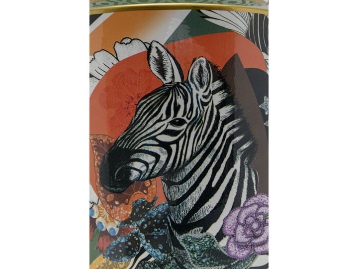 Lampa stołowa Zebra Duo Ø40x63 cm porcelana kolorowa - abażur biały Lampa z abażurem Kolor Wielokolorowy