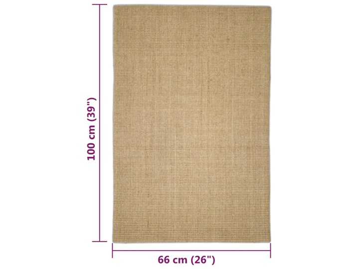 vidaXL Dywanik, naturalny sizal, 66x100 cm Juta Chodniki Dywany Dywaniki Kategoria Dywany