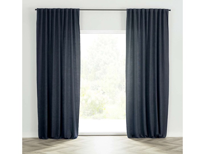 Zasłona BASIC na taśmie marszczącej 140x280 cm granatowy 1 szt., 140 x 280 cm