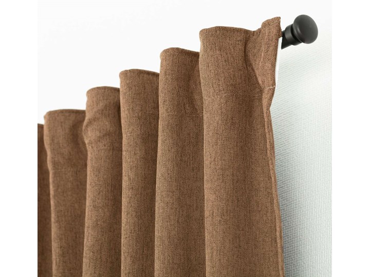 Zasłona BASIC na taśmie marszczącej 140x280 cm orzechowy 1 szt., 140 x 280 cm