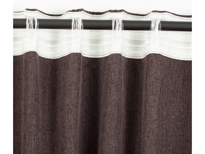 Zasłona BASIC na taśmie marszczącej 140x300 cm szarobrązowy 1 szt., 140 x 300 cm