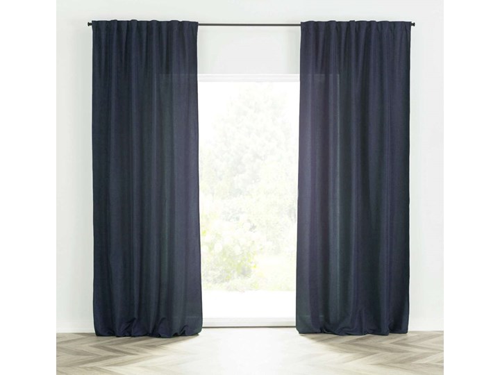 Zasłona BASIC na taśmie marszczącej 140x300 cm ciemnoniebieski 1 szt., 140 x 300 cm