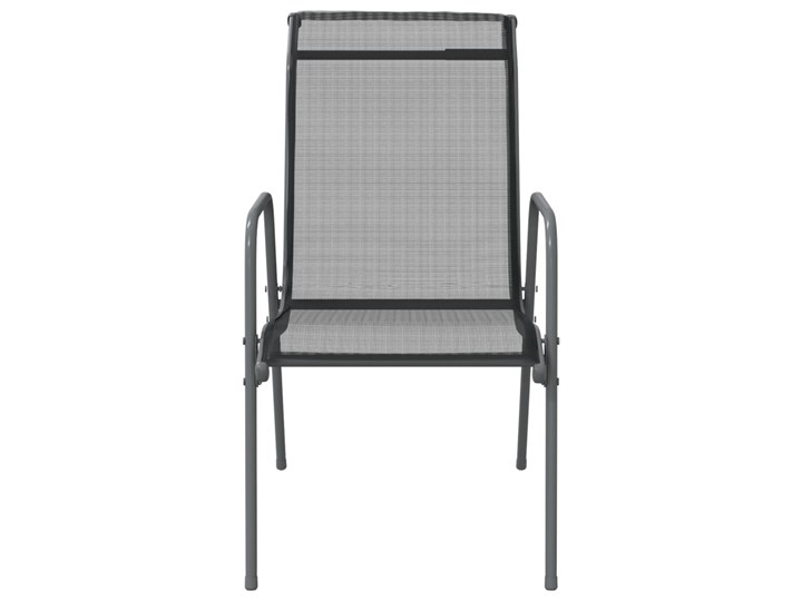 vidaXL Krzesła ogrodowe, 2 szt., stal i tworzywo textilene, czarne Metal Krzesło z podłokietnikami Tworzywo sztuczne Kolor Czarny