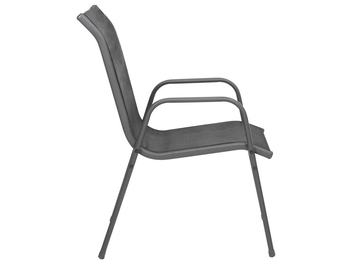 vidaXL Krzesła ogrodowe, 6 szt., stal i tworzywo textilene, czarne Tworzywo sztuczne Metal Krzesło z podłokietnikami Kolor Czarny