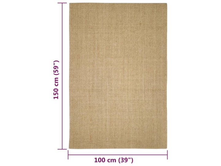 vidaXL Dywanik, naturalny sizal, 100x150 cm Dywaniki Kolor Beżowy Dywany Juta Chodniki Kategoria Dywany