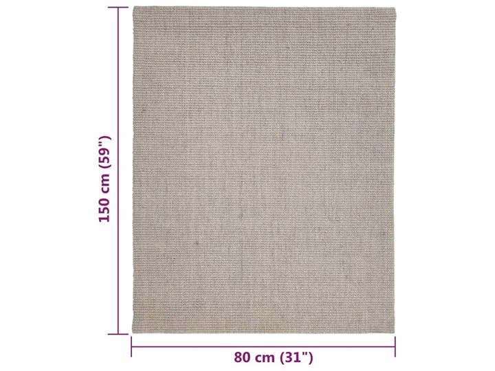 vidaXL Dywanik, naturalny sizal, 80x150 cm, piaskowy Juta Chodniki Dywaniki Dywany Kolor Szary