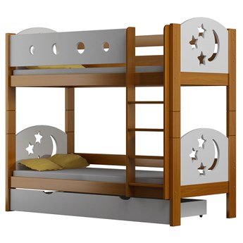 Drewniane łóżko 2-osobowe z szufladą, olcha - Mimi 4X 180x80 cm