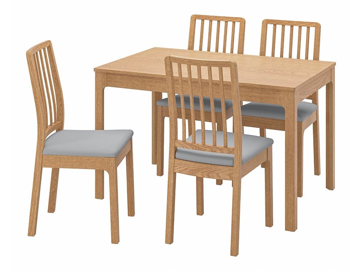 IKEA EKEDALEN / EKEDALEN Stół i 4 krzesła, dąb imit. dębu/Orrsta jasnoszary, 120/180 cm Kategoria Stoły z krzesłami Kolor Beżowy