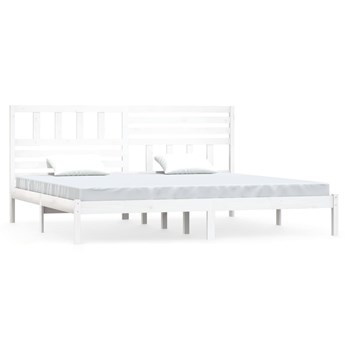 vidaXL Rama łóżka, biała, lite drewno sosnowe, 180x200 cm, 6FT