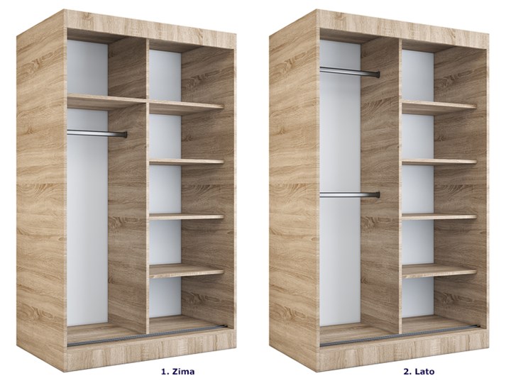 Biała szafa przesuwna 120 cm - Felix 3X Płyta MDF Głębokość 60 cm Płyta laminowana Metal Drewno Wysokość 200 cm Pomieszczenie Przedpokój