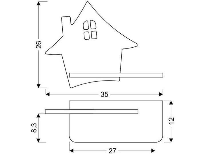 Kinkiet do sypialni dziecięcej w kształcie domku miętowy - K023-Pipi Kategoria Lampy dziecięce