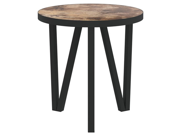 vidaXL Stolik herbaciany, czarno-żółty, Ø35 cm, MDF Płyta MDF Wysokość 34 cm Stal Styl Industrialny