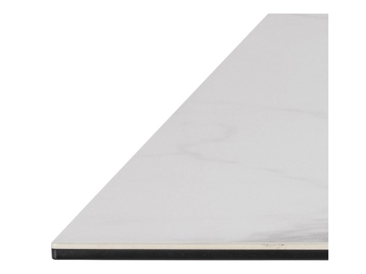 Biały stół z ceramicznym blatem Heaven 160x90 Szkło Metal Wysokość 76 cm Marmur Kategoria Stoły kuchenne