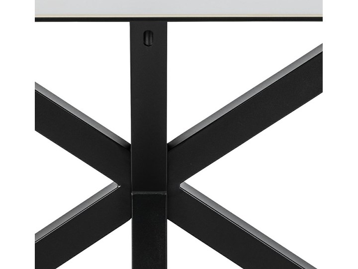 Biały stół z ceramicznym blatem Heaven 160x90 Szkło Kształt blatu Prostokątny Wysokość 76 cm Metal Marmur Kategoria Stoły kuchenne