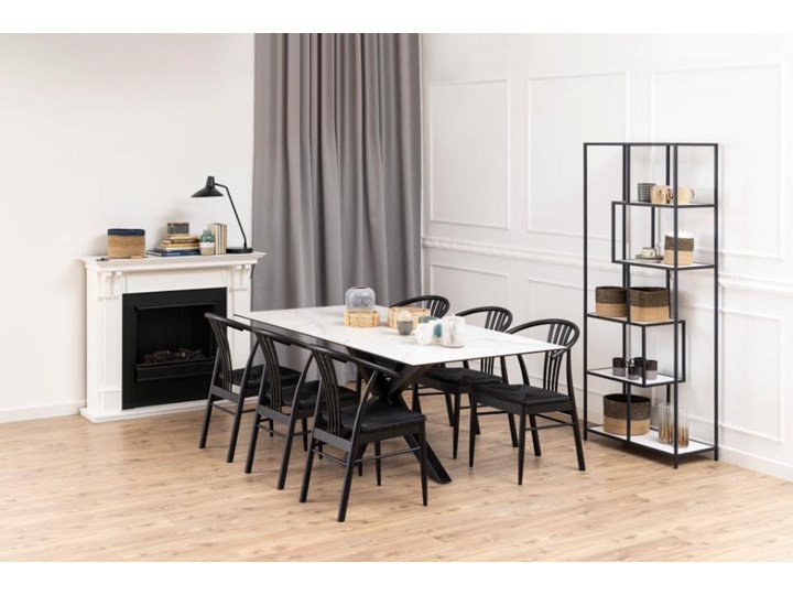 Biały stół z ceramicznym blatem Heaven 200x100 Ceramika Wysokość 76 cm Metal Marmur Styl Nowoczesny Szerokość(n) 100 cm