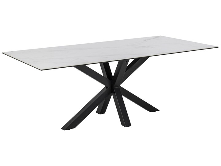 Biały stół z ceramicznym blatem Heaven 200x100 Metal Wysokość 76 cm Ceramika Marmur Szerokość(n) 100 cm