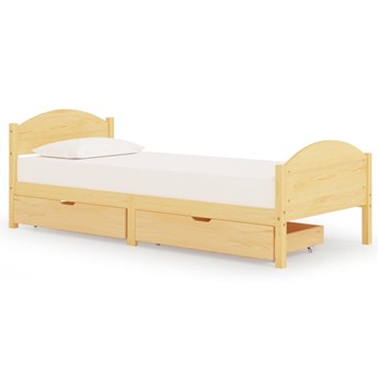 vidaXL Rama łóżka z 2 szufladami, lite drewno sosnowe, 100 x 200 cm