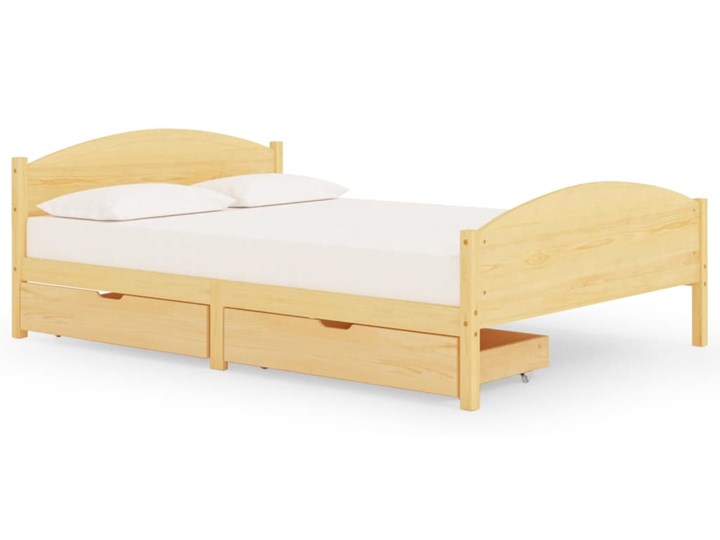 vidaXL Rama łóżka z 2 szufladami, lite drewno sosnowe, 140 x 200 cm