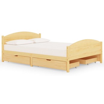 vidaXL Rama łóżka z 4 szufladami, lite drewno sosnowe, 140 x 200 cm