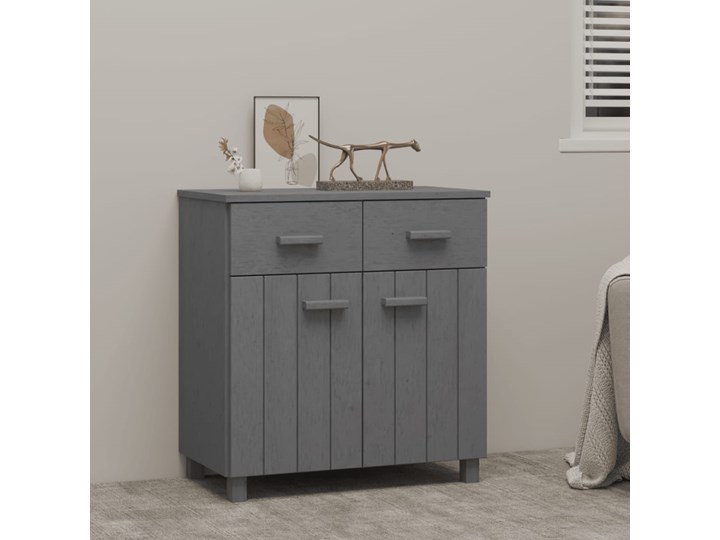vidaXL Komoda, ciemnoszara, 79x40x80 cm, drewno sosnowe Szerokość 105 cm Kategoria Komody Głębokość 40 cm Szerokość 60 cm Płyta MDF Z szufladami Pomieszczenie Sypialnia