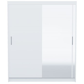 Biała przesuwna szafa z lustrem 180 cm - Pesaro 3X