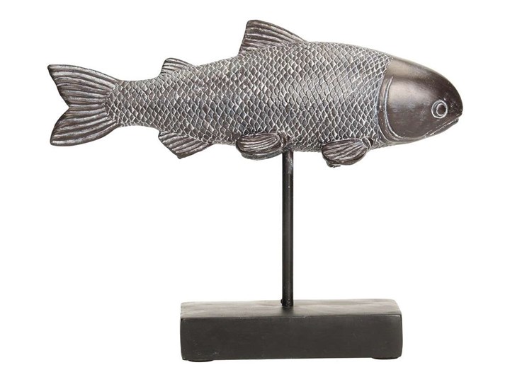 Figurka Corrent, 24 x 5 x 20 cm Kategoria Figury i rzeźby Ryby Zwierzęta Kolor Szary