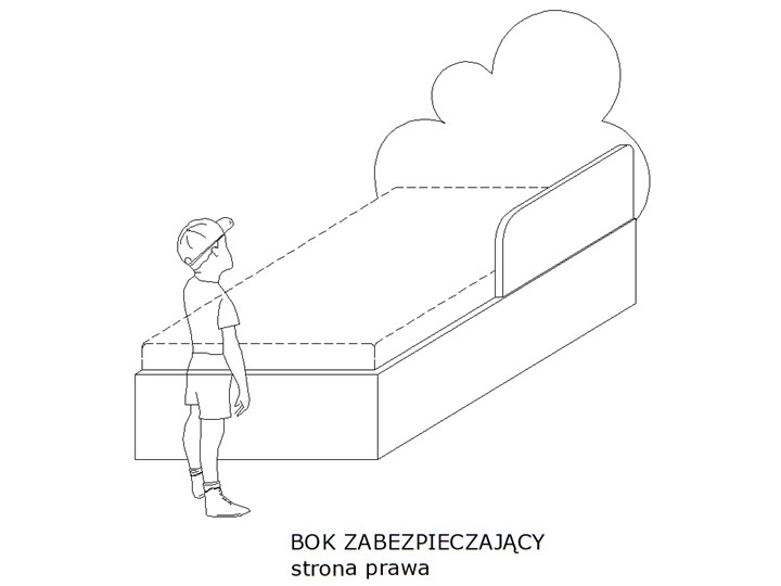 Łóżko Cloud Chmurka Box Texti Kategoria Łóżka dla dzieci Płyta MDF Kolor Miętowy