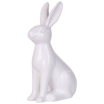 Beliani Figurka dekoracyjna ceramiczna biała ozdoba Wielkanocna do salonu mała 26 cm stojąca