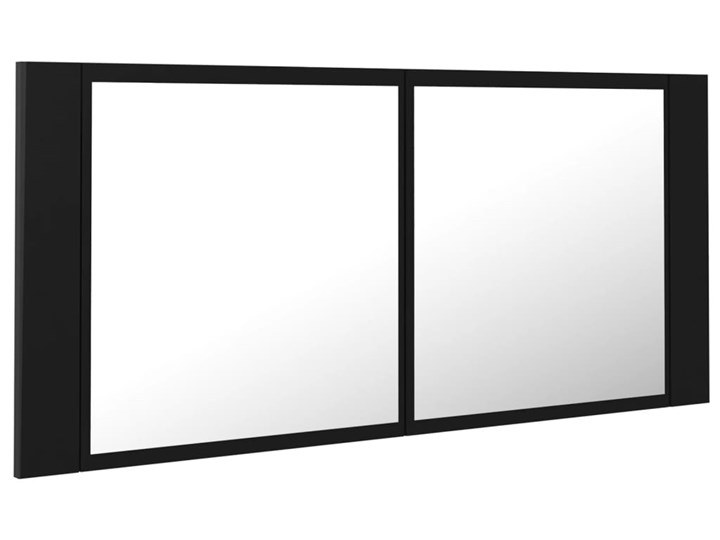 vidaXL Szafka łazienkowa z lustrem i LED, czarna, 100x12x45 cm Szafki Płyta stolarska Płyta MDF Kolor Czarny