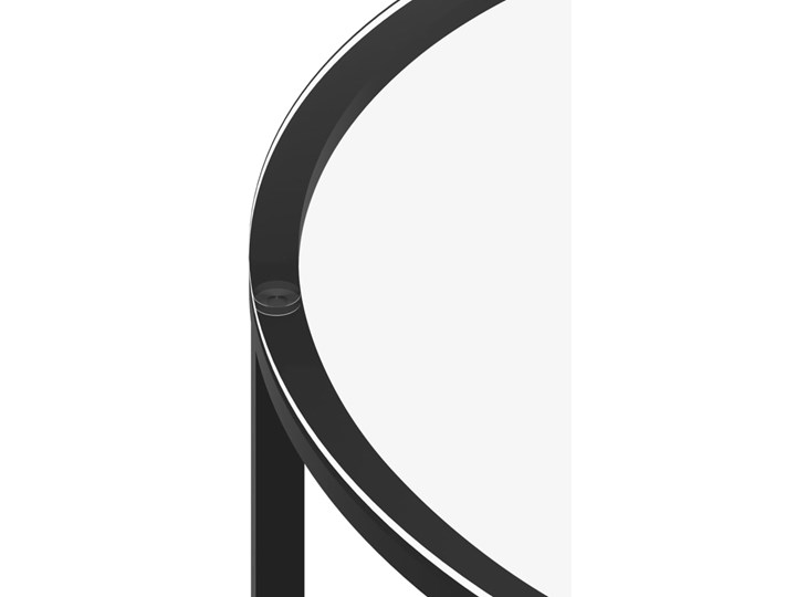 vidaXL Stolik kawowy, czarna rama i bezbarwne szkło hartowane, 70 cm Metal Wysokość 46 cm Styl Minimalistyczny Kształt blatu Okrągłe