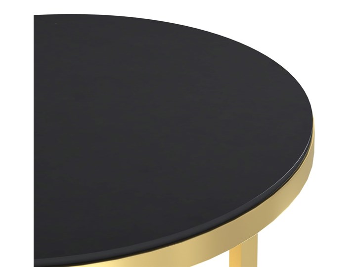 vidaXL Stolik boczny, złota rama i czarne szkło hartowane, 45 cm Metal Wysokość 58 cm Styl Minimalistyczny