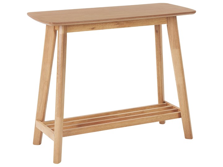 Beliani Konsola jasne drewno MDF z półką prostokątny meble do salonu tradycyjny design Stojąca Kolor Beżowy Materiał blatu Płyta MDF
