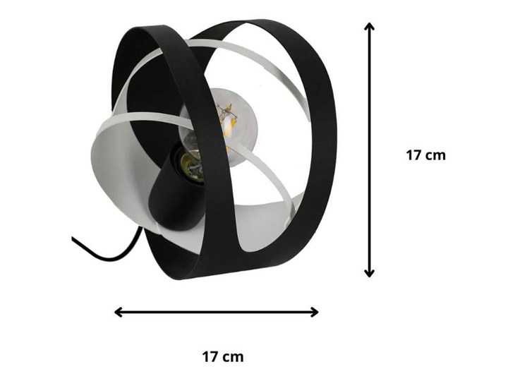 Czarno-biała lampa stołowa loftowa - S618-Biva Wysokość 17 cm Metal Styl Nowoczesny