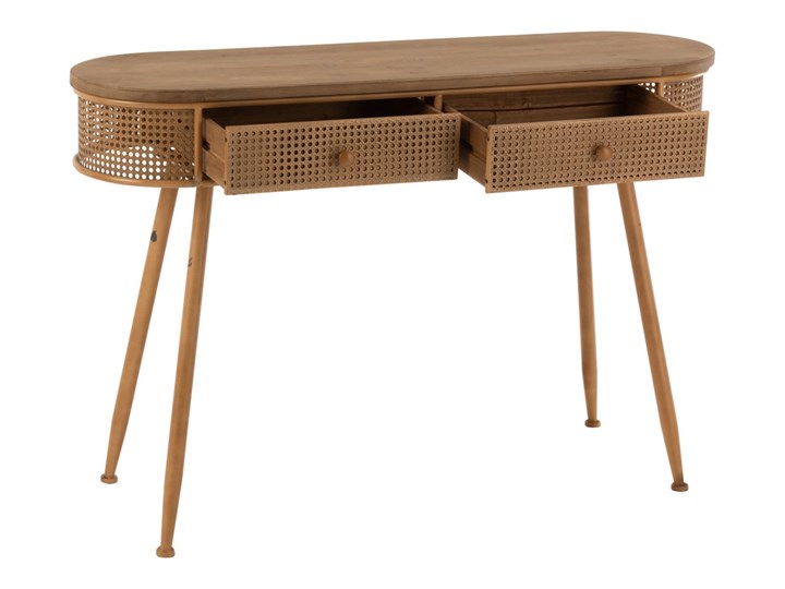 Konsola z szufladami Trevor 121x38 cm brązowa - blat drewniany Drewno Szerokość 121 cm Pomieszczenie Salon
