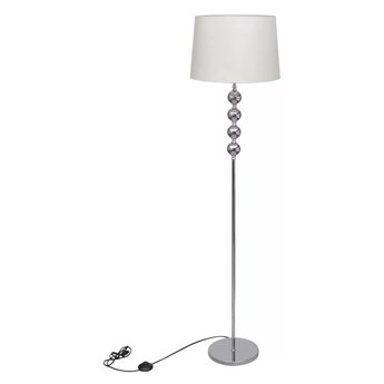 Biała lampa stojąca do czytania z abażurem - EX03-Molva
