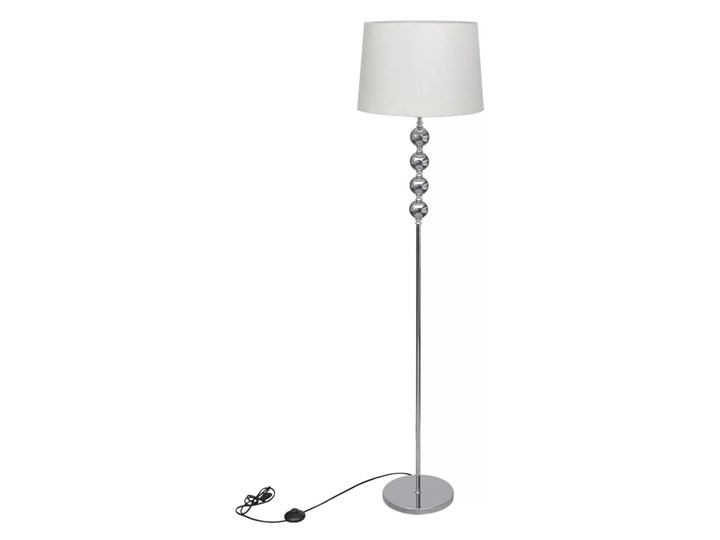 Biała lampa stojąca do czytania z abażurem - EX03-Molva Tkanina Lampa do czytania Lampa z abażurem Pomieszczenie Salon