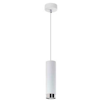 Biała minimalistyczna lampa wisząca tuba - S687-Hivo