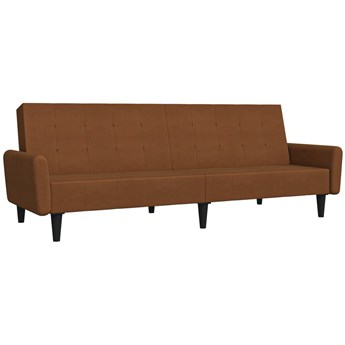vidaXL 2- osobowa sofa rozkładana, brązowa, obita mikrofibrą