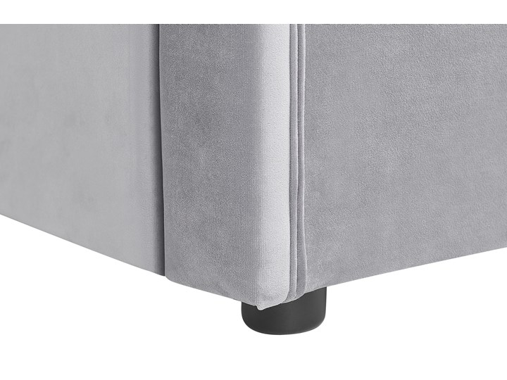 Beliani Łóżko wysuwane szare welurowe ze stelażem 90 x 200 cm dziecięce glamour guziki Tworzywo sztuczne Drewno Rozmiar materaca 90x200 cm Płyta MDF Kategoria Łóżka dla dzieci