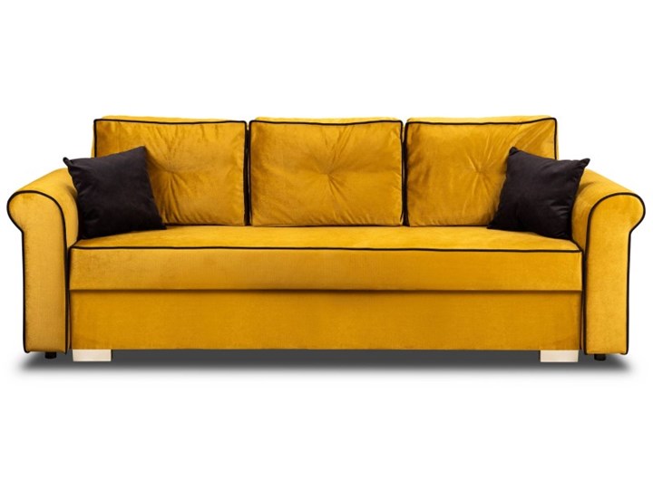 Sofa z Funkcją Spania Merida Musztardowy Stała konstrukcja Głębokość 88 cm Szerokość 240 cm Pomieszczenie Salon Kolor Żółty