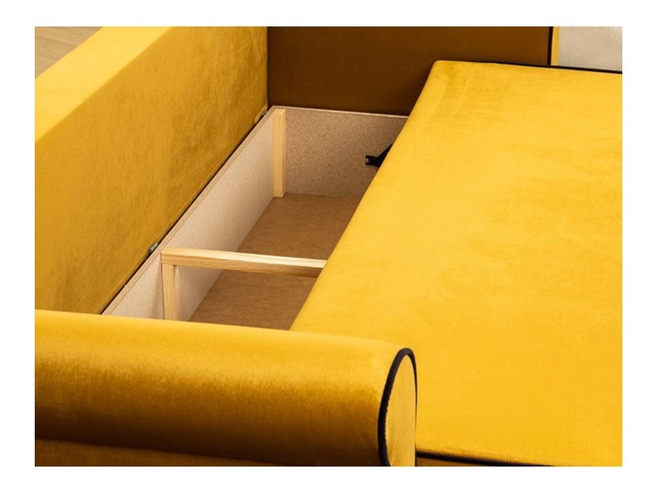 Sofa z Funkcją Spania Merida Musztardowy Stała konstrukcja Głębokość 88 cm Szerokość 240 cm Styl Nowoczesny