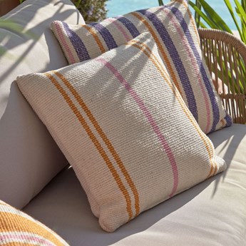 Poszewka na poduszkę Itri 100% biała bawełna i różnokolorowe romby 45 x 45 cm