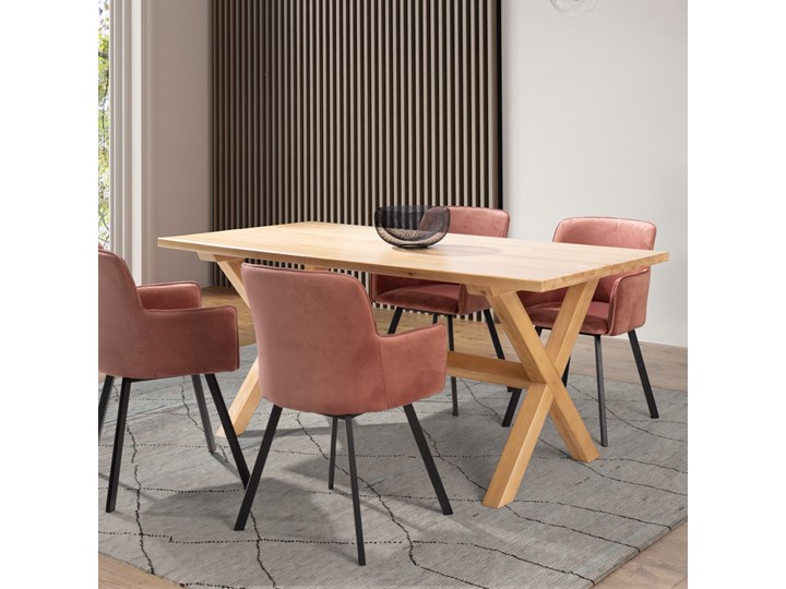 Stół Retro II z drewna litego Drewno Średnica Wysokość 78 cm Kolor Brązowy