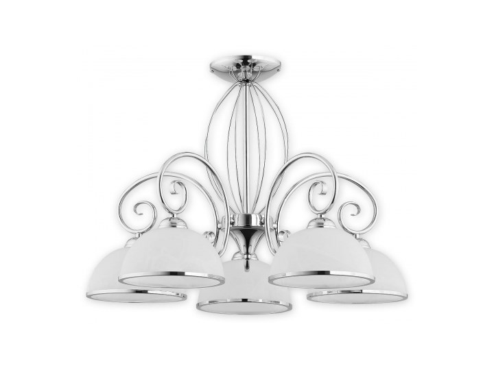 Indra Ch Sufitowa Lemir O2495 W5 CH Lampa inspirowana Metal Stal Chrom Szkło Żyrandol Kolor Biały