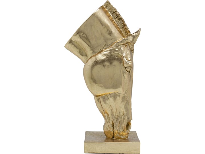 Figurka dekoracyjna Horse Face 30x57 cm złota Zwierzęta Kolor Złoty