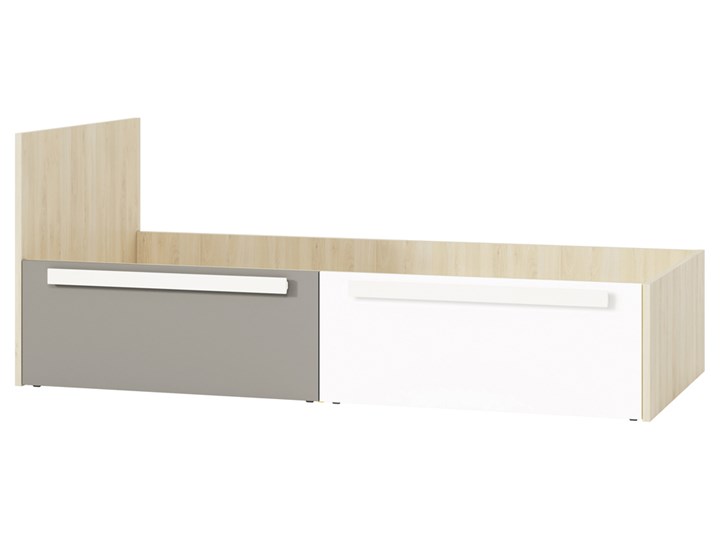 SELSEY Łóżko z dwiema szufladami Madarro 90x200 cm Kolor Biały Drewno Kolor Beżowy